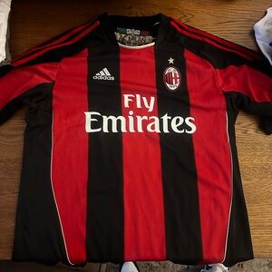 Adidas AC Milan Red and Black Jersey